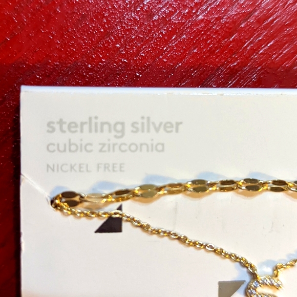 Letter S Initial Necklace Double Chain Sterling Silver Gold Plated Nordstrom - Picture 3 of 6